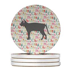 WDK2619RCS4 4 x 4 in. Unisex Russian Blue No.2 Cat Christmas Large Sandstone Coasters - Pack of 4