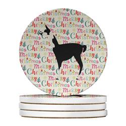 WDK2763RCS4 4 x 4 in. Unisex Llama Q Ara Christmas Large Sandstone Coasters - Pack of 4