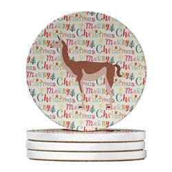 WDK2766RCS4 4 x 4 in. Unisex Guanaco Christmas Large Sandstone Coasters - Pack of 4