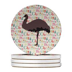 WDK2767RCS4 4 x 4 in. Unisex Emu Christmas Large Sandstone Coasters - Pack of 4