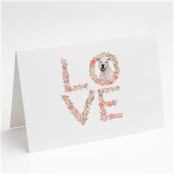 WDK4533GCA7P 5 x 7 in. Unisex Staffordshire Bull Terrier White Love Greeting Cards & Envelopes - Pack of 8