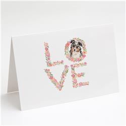 WDK4534GCA7P 5 x 7 in. Unisex Australian Shepherd Love Greeting Cards & Envelopes - Pack of 8
