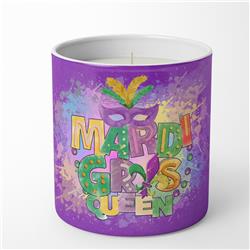 3.75 x 3.25 in. Unisex Mardi Gras Queen 10 oz Decorative Soy Candle