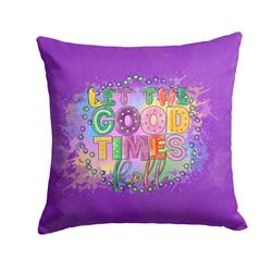 14 x 14 in. Unisex Let the Good Times Roll Mardi Gras Fabric Decorative Pillow