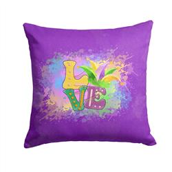 14 x 14 in. Unisex Love Mardi Gras Fabric Decorative Pillow