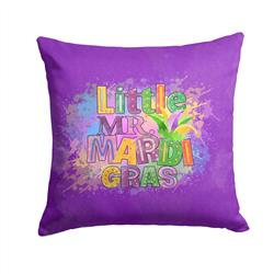 14 x 14 in. Unisex Little Mr. Mardi Gras Fabric Decorative Pillow