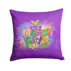 14 x 14 in. Unisex Mardi Gras Squad Fabric Decorative Pillow