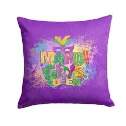 14 x 14 in. Unisex Mardi Gras Queen Fabric Decorative Pillow