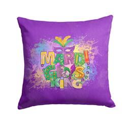 14 x 14 in. Unisex Mardi Gras King Fabric Decorative Pillow