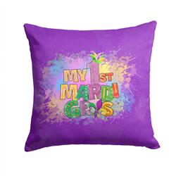 14 x 14 in. Unisex My 1st Mardi Gras Fabric Decorative Pillow