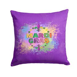 14 x 14 in. Unisex Mardi Gras Fabric Decorative Pillow