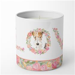 3.75 x 3.25 in. Unisex Wirehaired Fox Terrier Love 10 oz Decorative Soy Candle
