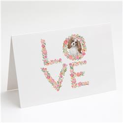 5 x 7 in. Unisex Cavalier Spaniel Blenheim Love Greeting Cards & Envelopes - Pack of 8