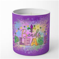 3.75 x 3.25 in. Unisex Beads Please Mardi Gras 10 oz Decorative Soy Candle