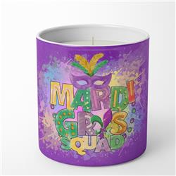 3.75 x 3.25 in. Unisex Mardi Gras Squad 10 oz Decorative Soy Candle