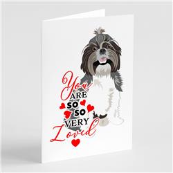 5 x 7 in. Unisex Shih-Tzu Silver & White No.2 So Loved Greeting Cards & Envelopes - Pack of 8