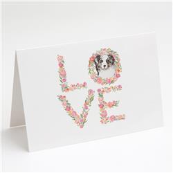 5 x 7 in. Unisex Australian Shepherd Blue Merle Love Greeting Cards & Envelopes - Pack of 8