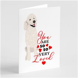 5 x 7 in. Unisex Poodle Standard White So Loved Greeting Cards & Envelopes - Pack of 8