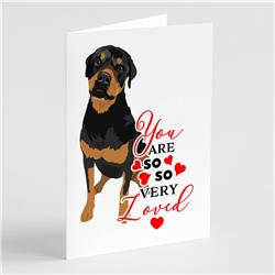 5 x 7 in. Unisex Rottweiler Black & Rust So Loved Greeting Cards & Envelopes - Pack of 8
