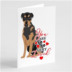 5 x 7 in. Unisex Rottweiler Black & Tan No.2 So Loved Greeting Cards & Envelopes - Pack of 8