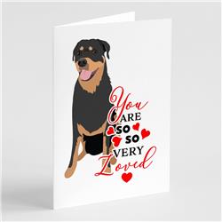 5 x 7 in. Unisex Rottweiler Black & Tan No.7 So Loved Greeting Cards & Envelopes - Pack of 8