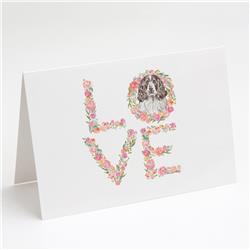 WDK4507GCA7P 5 x 7 in. Unisex English Springer Spaniel No.4 Love Greeting Cards & Envelopes - Pack of 8