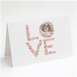 WDK4509GCA7P 5 x 7 in. Unisex English Springer Spaniel No.6 Love Greeting Cards & Envelopes - Pack of 8