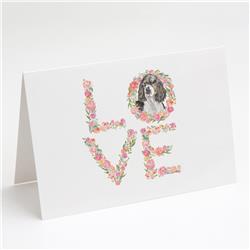 WDK4511GCA7P 5 x 7 in. Unisex English Springer Spaniel No.8 Love Greeting Cards & Envelopes - Pack of 8