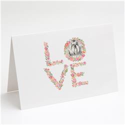 WDK4621GCA7P 5 x 7 in. Unisex Shih Tzu No.3 Love Greeting Cards & Envelopes - Pack of 8