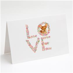 WDK4628GCA7P 5 x 7 in. Unisex Toy Terrier Love Greeting Cards & Envelopes - Pack of 8