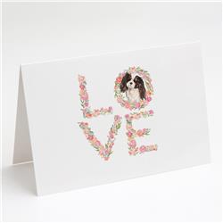 WDK4629GCA7P 5 x 7 in. Unisex Tricolor Cavalier King Charles Spaniel Love Greeting Cards & Envelopes - Pack of 8