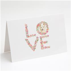 WDK4636GCA7P 5 x 7 in. Unisex White Collie Love Greeting Cards & Envelopes - Pack of 8