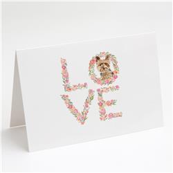 WDK4639GCA7P 5 x 7 in. Unisex Yorkshire Terrier Yorkie Love Greeting Cards & Envelopes - Pack of 8