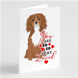 WDK3947GCA7P 5 x 7 in. Unisex Cavalier King Charles Spaniel Ruby So Loved Greeting Cards & Envelopes - Pack of 8
