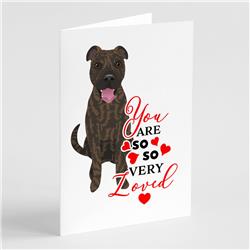 5 x 7 in. Unisex Pit Bull Brindle No.1 So Loved Greeting Cards & Envelopes - Pack of 8
