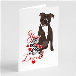 5 x 7 in. Unisex Pit Bull Brindle No.2 So Loved Greeting Cards & Envelopes - Pack of 8