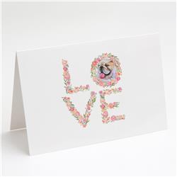 WDK4579GCA7P 5 x 7 in. Unisex English Bulldog Love Greeting Cards & Envelopes - Pack of 8