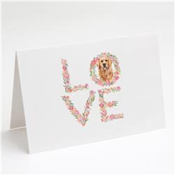 WDK4586GCA7P 5 x 7 in. Unisex Golden Retriever No.2 Love Greeting Cards & Envelopes - Pack of 8