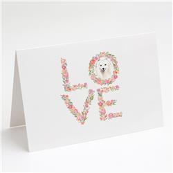 WDK4590GCA7P 5 x 7 in. Unisex Japanese Spitz Love Greeting Cards & Envelopes - Pack of 8