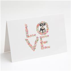 WDK4597GCA7P 5 x 7 in. Unisex Schnauzer Love Greeting Cards & Envelopes - Pack of 8