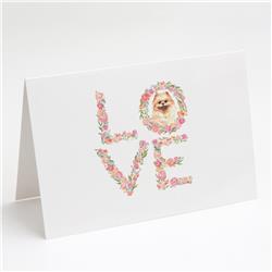 WDK4603GCA7P 5 x 7 in. Unisex Pomeranian No.2 Love Greeting Cards & Envelopes - Pack of 8