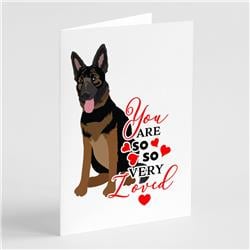 5 x 7 in. Unisex German Shepherd Bicolor So Loved Greeting Cards & Envelopes - Pack of 8