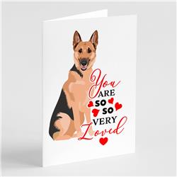 5 x 7 in. Unisex German Shepherd Black & Tan No.1 So Loved Greeting Cards & Envelopes - Pack of 8