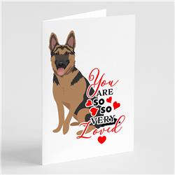 5 x 7 in. Unisex German Shepherd Red & Black So Loved Greeting Cards & Envelopes - Pack of 8