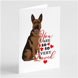 5 x 7 in. Unisex German Shepherd Black & Tan No.2 So Loved Greeting Cards & Envelopes - Pack of 8