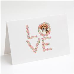 WDK4538GCA7P 5 x 7 in. Unisex Beagle Love Greeting Cards & Envelopes - Pack of 8