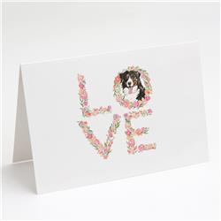 WDK4541GCA7P 5 x 7 in. Unisex Bernese Mountain Dog Love Greeting Cards & Envelopes - Pack of 8