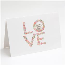 WDK4544GCA7P 5 x 7 in. Unisex Bichon Frise No.2 Love Greeting Cards & Envelopes - Pack of 8