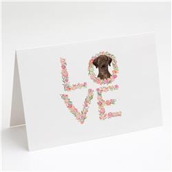 5 x 7 in. Unisex Chocolate Labrador Retriever Love Greeting Cards & Envelopes - Pack of 8
