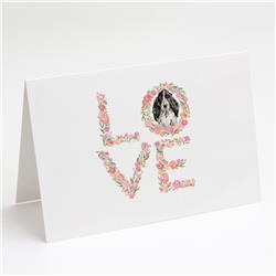 WDK4570GCA7P 5 x 7 in. Unisex Black Parti Cocker Spaniel Love Greeting Cards & Envelopes - Pack of 8